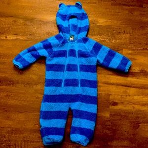 LL Bean Stripped Baby Bunting- Blue